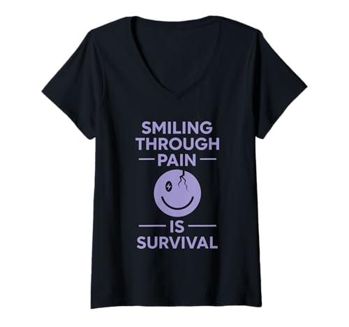 Damen Migräne-Bewusstsein für chronische Schmerzen, unsichtbare Stärke T-Shirt mit V-Ausschnitt Damen Migräne-Bewusstsein für chronische Schmerzen, unsichtbare Stärke T-Shirt mit V-Ausschnitt von Resilient Brain Warriors Chronic Illness