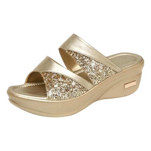 Resin90s Damen Platform Sandale Mit Absatz Blumen Clogs Dicke Sohle Hausschuhe Leicht Und Weich Badeschuhe Sommerschuhe Hausschuhe Slide Anti-Rutsch-Sandalen Strand Schlappen Keilsandalen von ReSin90s