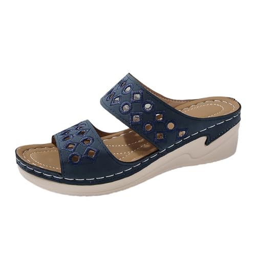 Resin90s Damen Platform Slides Mit Absatz Blumen Clogs Dicke Sohle Hausschuhe Sommer Pantoletten Sommerschuhe Strand Slipper Schuhe Outdoor Casual Keilsandalen Open Toe Slide Sandalen von ReSin90s