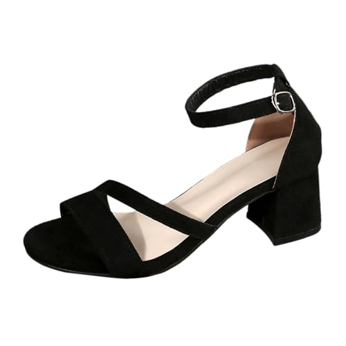 ReSin90s Damen Sandalen Mit Absatz Bequem Sandaletten Elegant Sommerschuhe Blockabsatz Hohe Schuhe Damenschuhe Spangenpumps Perfekt Für Hochzeiten Und Partys von ReSin90s