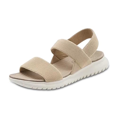 ReSin90s Sandalen Damen Elegant Open Toe Strandsandalen Slingback Elastischen Schuhe Bequeme Flach Elegant Sandaletten Sandale Sommerschuhe Frauen Rutschfeste Strandsandaletten Damenschuhe von ReSin90s
