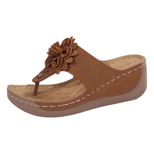 ReSin90s Sommer Sandalen Damen Flip Flops Zehentrenner Damen Mit Bequemer Sohle Slipper Sommerschuhe Mode Orthopädische Der Stoff Leicht Pantoletten Strand Zehentrenner Sandale von ReSin90s