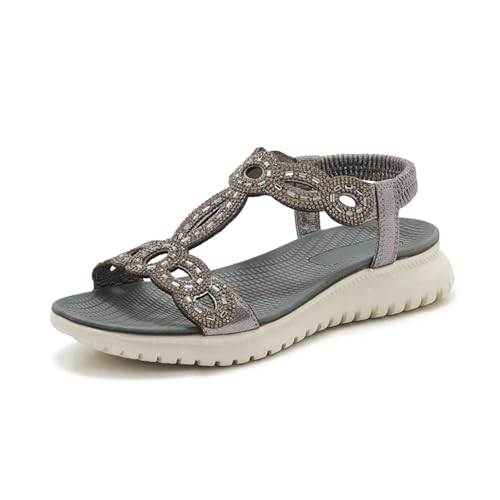Sandalen Damen Mit Keilabsatz Sommerschuhe Komfortable Strandsandalen Casual Wedge Peep Toe High Heel Plattform Sandale Anti-Rutsch Bequem Elegant Mode Sommersandalen von Resin90s