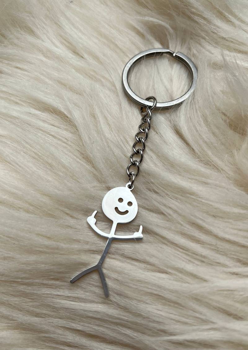 Männchen Schlüsselanhänger Mittelfinger von ResinartPia