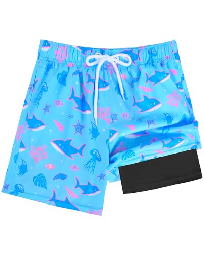 Resiprolty Toddler Swim Trunks Größe 8 mit Compression Liner Quick Dry Toddler Badeanzüge Boys Swim Shorts Toddler Swimsuit Boy Kids Swimwear von Resiprolty