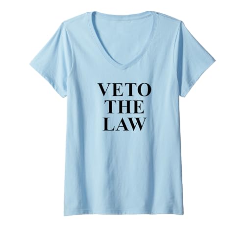 Damen Veto The Law No Kings in America Anti Fascism Resist Protest T-Shirt mit V-Ausschnitt Damen Veto The Law No Kings in America Anti Fascism Resist Protest T-Shirt mit V-Ausschnitt von Resist Fascism Shirt,Save Democracy Protest Shirts