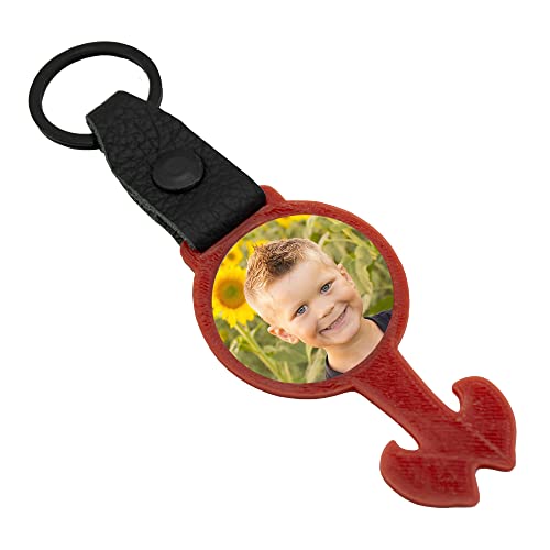 Foto Einkaufswagenlöser blutrot Schlüsselanhänger personalisierbar mit Wunschfoto Wunschbild als Geschenk Geschenkidee von Reskey