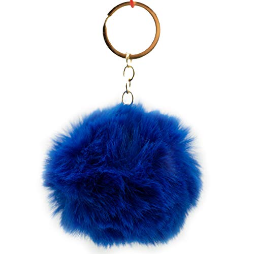 Pom Poms Plüsch Bommel Schlüsselanhänger Pompom Dunkel Blau von Reskey