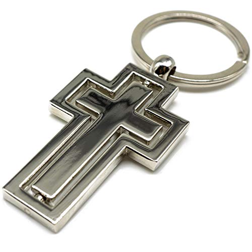 Reskey Kreuz Schlüsselanhänger silber aus Metall Taschenanhänger christliches Kreuz von Reskey