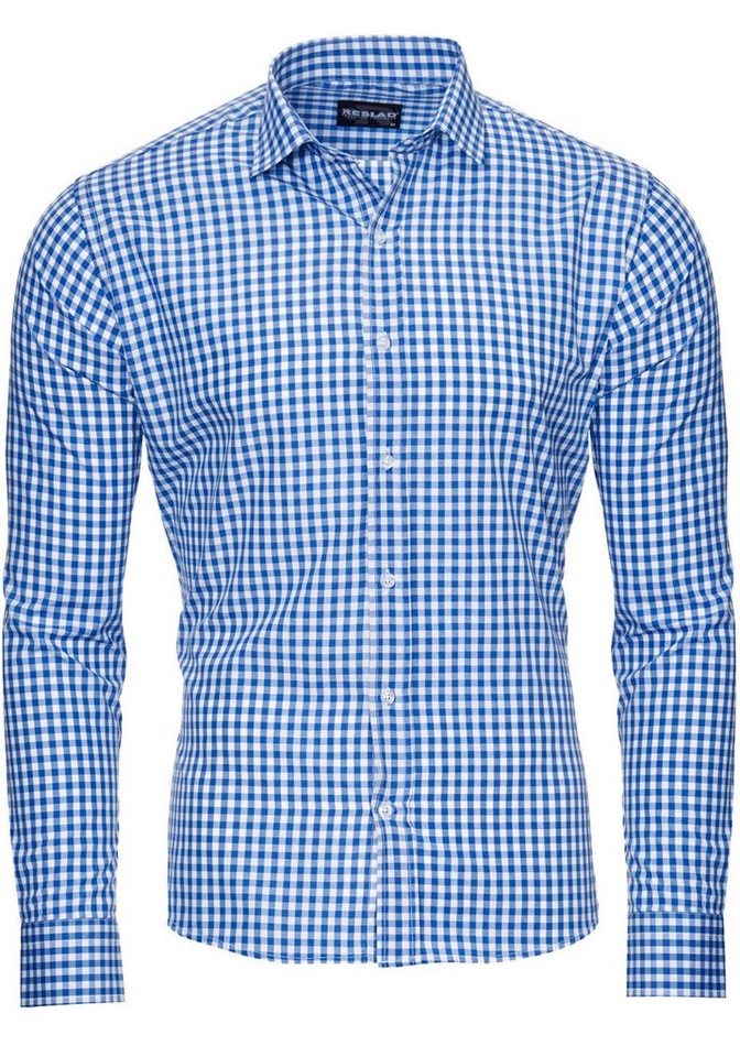 Reslad Businesshemd Reslad Herren Hemd Vichy Karomuster Langarmhemd RS-7007 (Herrenhemd) kariertes Freizeithemd Karohemd von Reslad