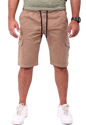 Reslad Cargoshorts Kurz Männer l Kurze Hose Herren - Shorts Herren mit Taschen l Bermuda Chino Cargo-Hose RS-2025 Beige W31 von Reslad