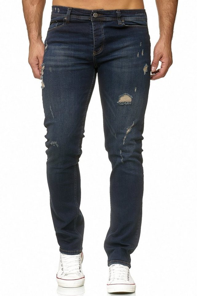 Reslad Destroyed-Jeans Reslad Jeans Herren Destroyed Slim Fit Herren-Hose Jeanshose Männer Destroyed Look Stretch Slim Fit Jeans von Reslad
