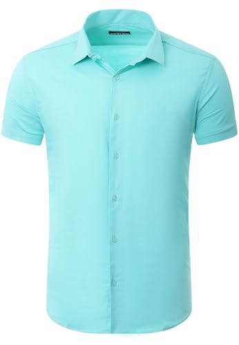 Reslad Hemd Herren Kurzarm Slim Fit | Freizeithemden für Sommer | Stretch Hemden mit optimalen Komfort | Elegantes Business Männer Hemd RS-7025 Mintgrün XL Reslad Hemd Herren Kurzarm Slim Fit | Freizeithemden für Sommer | Stretch Hemden mit optimalen Komfort | Elegantes Business Männer Hemd RS-7025 Mintgrün XL von Reslad