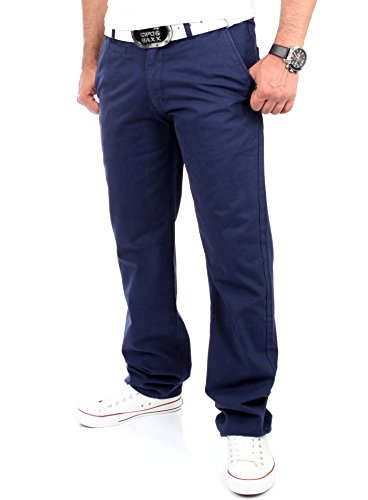 Reslad Herren Chino Hose Chinohose Herren Hosen Herrenhose Stretch Stoffhose Männer Dunkelblau Blau (W36 / L32, RS-2000 Navyblau) von Reslad