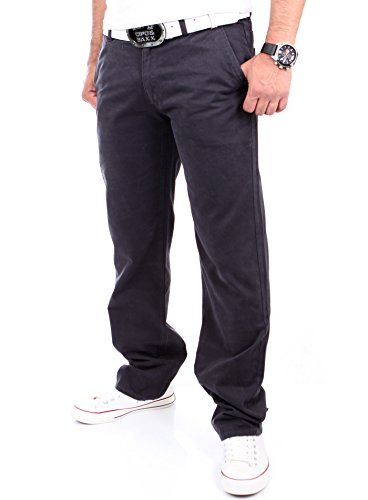 Reslad Herren Chino Hose Chinohose Herren Hosen Herrenhose Stretch Stoffhose Männer Dunkelgrau Grau (W36 / L32, RS-2000 Anthrazit) von Reslad