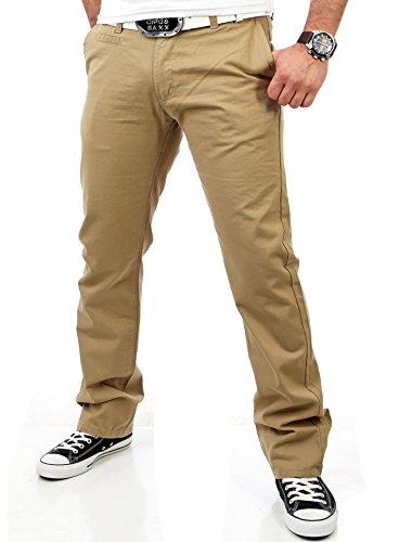 Reslad Herren Chino Hose Chinohose Herren Hosen Herrenhose Stretch Stoffhose Männer Beige (W36 / L32, RS-2002 Beige) von Reslad