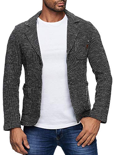 Reslad Herren-Sakko Sportlich Jakett Anzug Jacke Slim Fit Freizeit Blazer-Herren RS-1421 Anthrazit M von Reslad