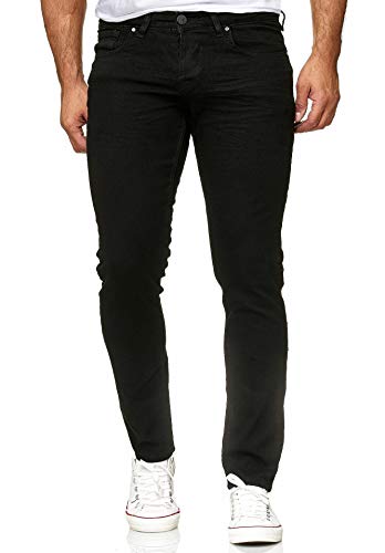 Reslad Jeans-Herren Slim Fit Basic Style Stretch-Denim Jeans-Hose RS-2063 (W29 / L30, Tiefschwarz) von Reslad