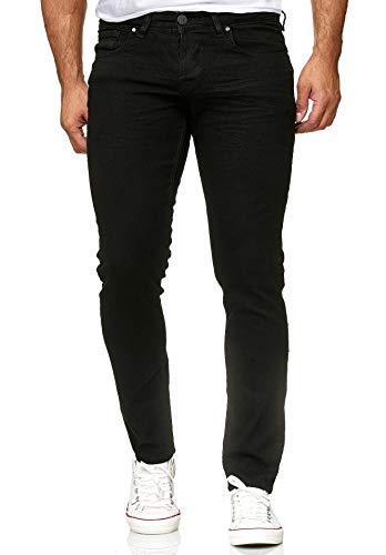 Reslad Jeans-Herren Slim Fit Basic Style Stretch-Denim Jeans-Hose RS-2063 (W31 / L30, Tiefschwarz) von Reslad