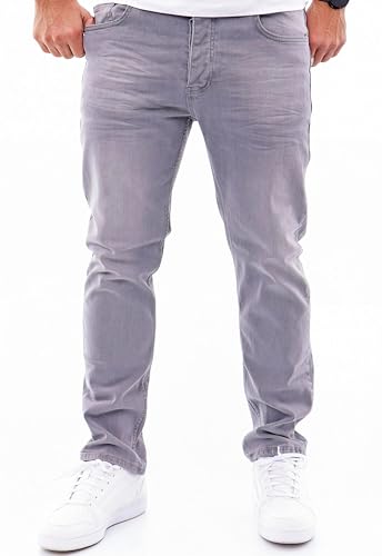 Reslad Jeans-Herren Slim Fit Basic Style Stretch-Denim Jeans-Hose RS-2063 (W36 / L30, Grau) von Reslad