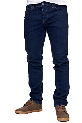 Reslad Jeans-Herren Slim Fit Basic Style Stretch-Denim Jeans-Hose RS-2063 Dunkelblau W34 / L34 von Reslad