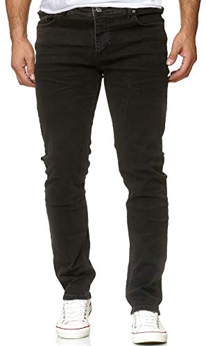 Reslad Jeans-Herren Slim Fit Basic Style Stretch-Denim Männer Jeans-Hose RS-2063 (W38 / L34, Schwarz (2092)) von Reslad