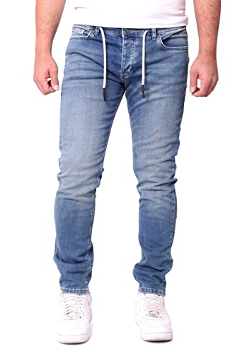 Reslad Jeans Herren Slim Fit - Sweathose in Jeansoptik l Stretch Denim Sweatjeans Männer Jeanshosen l Herrenjeans Hose RS-2088 Hellblau W34 / L32 von Reslad