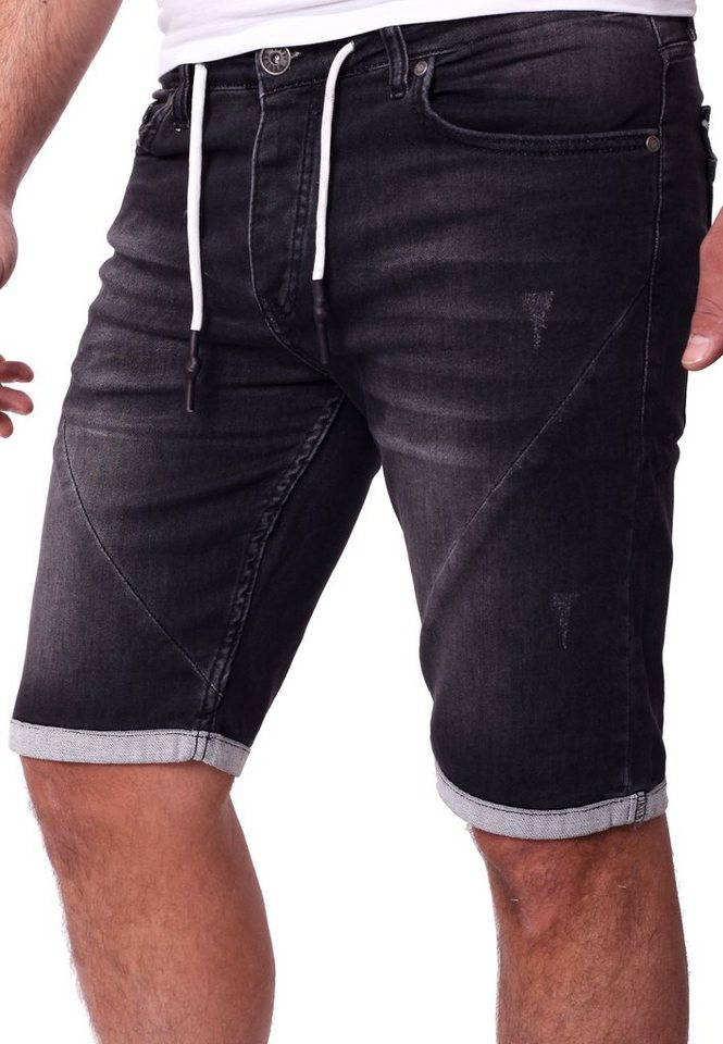 Reslad Jeansshorts Reslad Jeans Shorts Herren Kurze Hosen Sommer - Sweathose in Jeansopti Jeans-Shorts Sweatjeans Jeansbermudas Stretch Jeans-Hose von Reslad