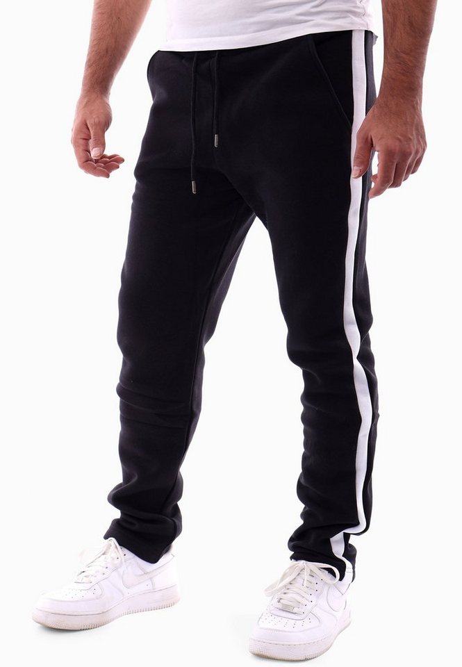 Reslad Jogginghose Reslad Herren Jogginghose RS-5091 (1-tlg., Jogginghose) Sporthose mit Streifen Sweathose Trainingshose gestreift von Reslad