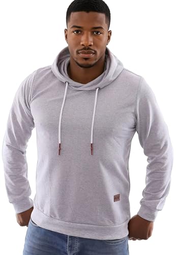 Reslad Kapuzenpullover Herren Hoodie - Fitness Pullover, Sweatshirt Herren für Training, Sport & Freizeit - Bequemer Sweater Pulli RS-1011 Grau M von Reslad