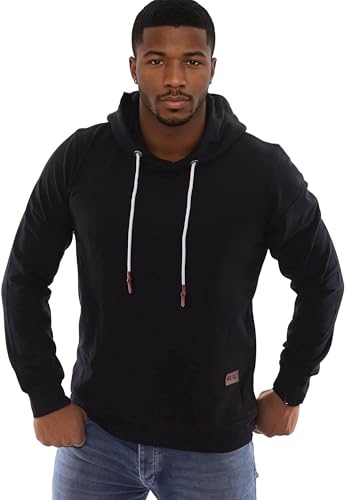 Reslad Kapuzenpullover Herren Hoodie - Fitness Pullover, Sweatshirt Herren für Training, Sport & Freizeit - Bequemer Sweater Pulli RS-1011 Schwarz XL von Reslad