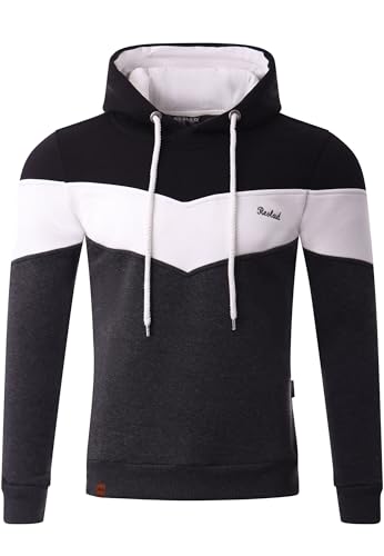 Reslad Kapuzenpullover Herren Sweatshirt | Hoodie Männer Pullover aus bequemer Baumwolle RS-1008 Anthrazit-Schwarz 2XL von Reslad