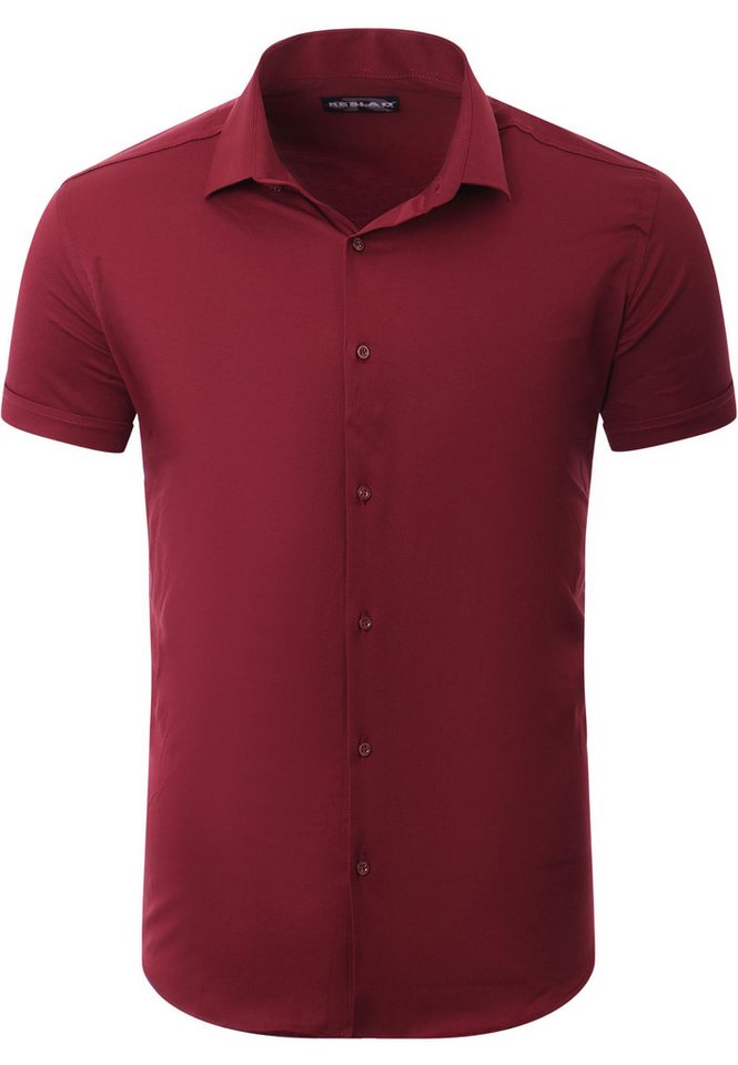 Reslad Kurzarmhemd Reslad Hemd Herren Kurzarm Einfarbig RS-7025 (Kurzarmhemd) Business Hemden Freizeithemd Sommerhemd Bügelleicht von Reslad