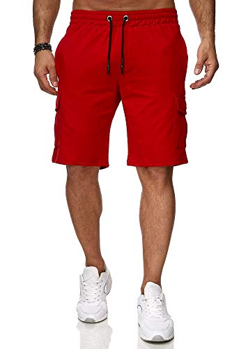 Reslad Kurze Hose Herren Cargo Bermuda Shorts Jogginghose Sport-Hose RS-5069 (2XL, Rot) von Reslad