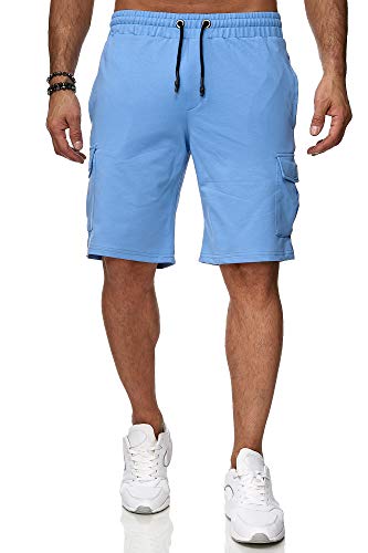 Reslad Kurze Hose Herren Cargo Bermuda Shorts Jogginghose Sport-Hose RS-5069 (L, Hellblau) von Reslad