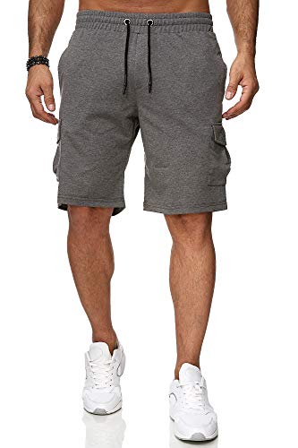 Reslad Kurze Hose Herren Cargo Bermuda Shorts Jogginghose Sport-Hose RS-5069 Anthrazit 2XL von Reslad