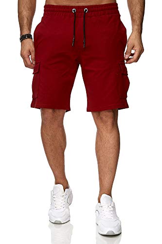 Reslad Kurze Hose Herren Cargo Bermuda Shorts Jogginghose Sport-Hose RS-5069 Bordeaux 2XL von Reslad