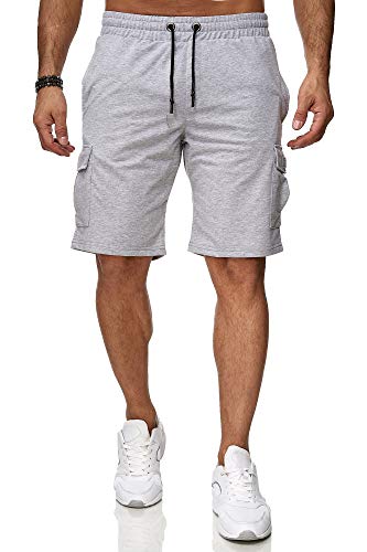 Reslad Kurze Hose Herren Cargo Bermuda Shorts Jogginghose Sport-Hose RS-5069 Grau 2XL von Reslad