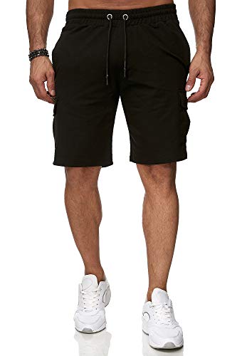 Reslad Kurze Hose Herren Cargo Bermuda Shorts Jogginghose Sport-Hose RS-5069 Schwarz 2XL von Reslad