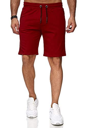 Reslad Kurze-Hose Herren Jogginghose Kurz Sweat-Shorts Basic Sport-Hose Freizeit Sweat-Hose RS-5061 (2XL, Bordeaux) von Reslad
