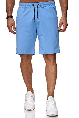 Reslad Kurze-Hose Herren Jogginghose Kurz Sweat-Shorts Basic Sport-Hose Freizeit Sweat-Hose RS-5061 (2XL, Hellblau) von Reslad