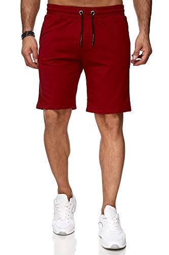 Reslad Kurze-Hose Herren Jogginghose Kurz Sweat-Shorts Basic Sport-Hose Freizeit Sweat-Hose RS-5061 (L, Bordeaux) von Reslad