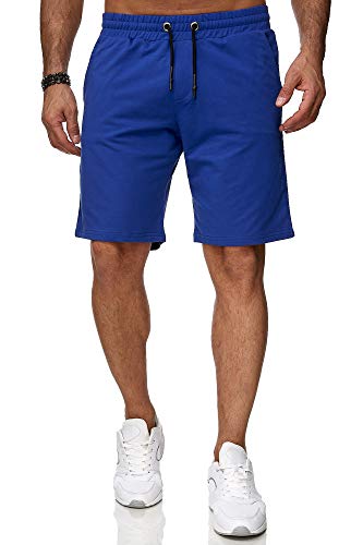 Reslad Kurze-Hose Herren Jogginghose Kurz Sweat-Shorts Basic Sport-Hose Freizeit Sweat-Hose RS-5061 (M, Royalblau) von Reslad