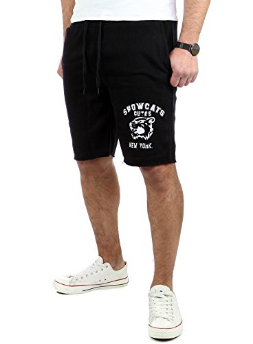 Reslad Kurze Hose Herren Print Jogginghose Kurz Shorts Sport-Hose RS-5067 Schwarz S von Reslad