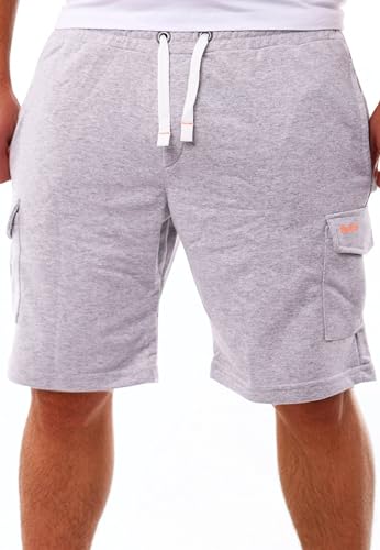 Reslad Kurze Hosen Herren - Cargo Shorts Herren Jogginghose - Sporthose Kurz Sommer Bermuda Short - Bequeme Freizeit Trainingshose RS-5097 Grau XL von Reslad