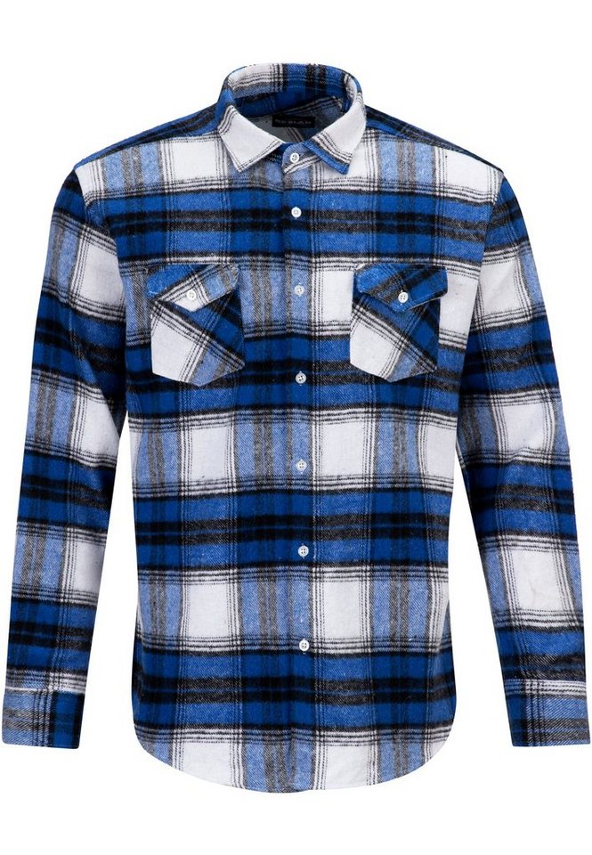 Reslad Langarmhemd Reslad Holzfällerhemd Hemd Herren kariert Vintage Karo-Hemd Flanellhem (3-tlg) Heavy Flanellhemd Karo Männer Hemden von Reslad