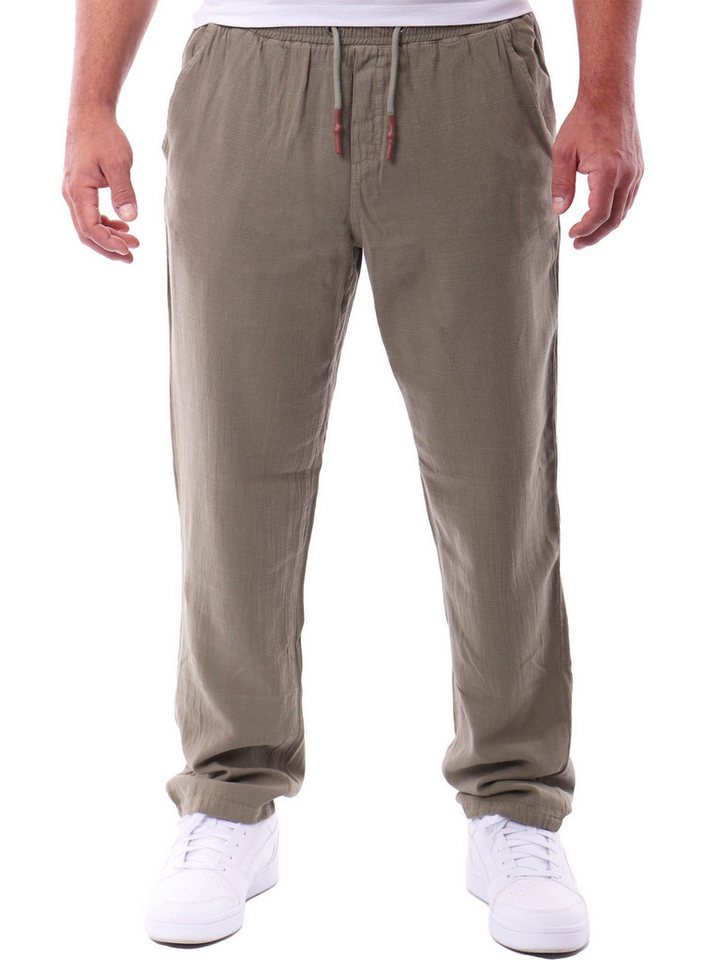 Reslad Leinenhose Reslad Herren Baumwollhose Leinenhose Optik Strandhose RS-3003 (1-tlg., Freizeithose) leichte Freizeithose im Leinen-Look mit Kordelzug von Reslad