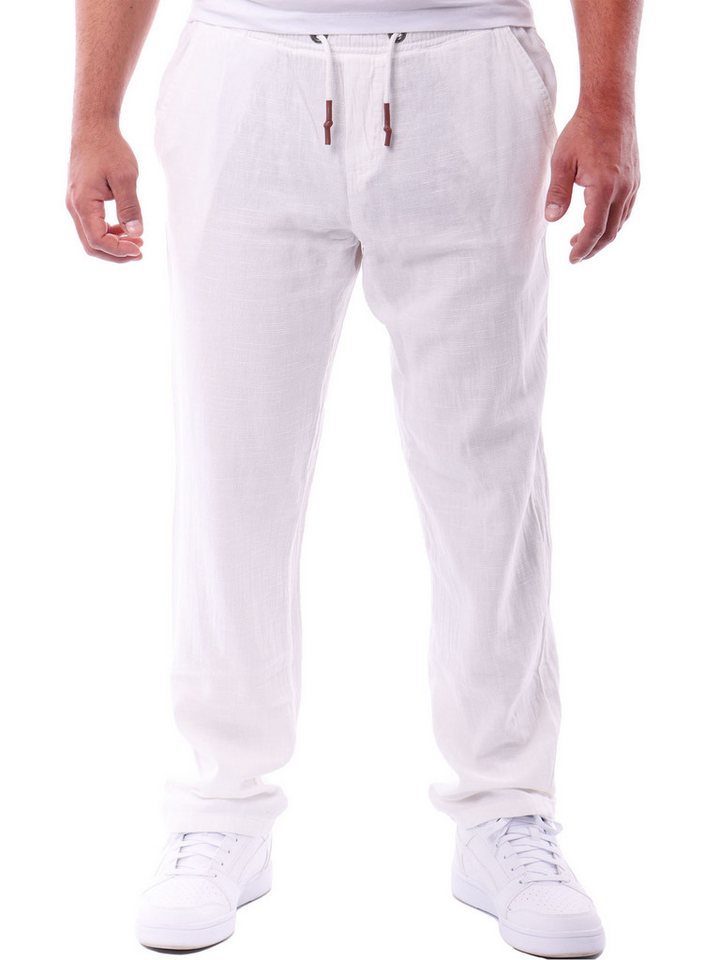 Reslad Leinenhose Reslad Herren Baumwollhose Leinenhose Optik Strandhose RS-3003 (1-tlg., Freizeithose) leichte Freizeithose im Leinen-Look mit Kordelzug von Reslad