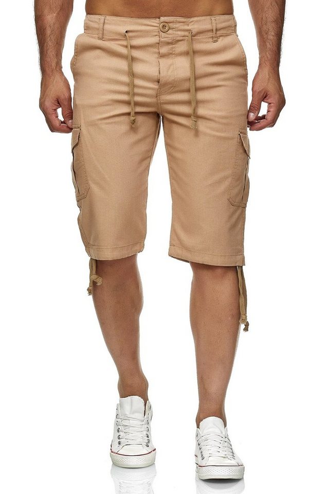 Reslad Leinenhose Reslad Leinen Cargo Shorts Männer Strandhose Herren Leinenhose 3/4 (1-tlg) Strandhose im Leinen-Look mit Cargotaschen von Reslad