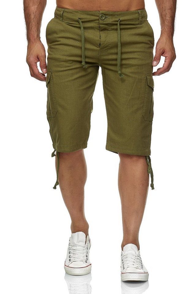 Reslad Leinenhose Reslad Leinen Cargo Shorts Männer Strandhose Herren Leinenhose 3/4 (1-tlg) Strandhose im Leinen-Look mit Cargotaschen von Reslad